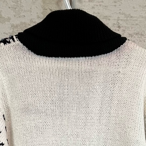 Vintage Jennifer Reed Hand Knit Chunky Sweater Cardigan Zip Patch Pockets Nordic - Picture 10 of 16